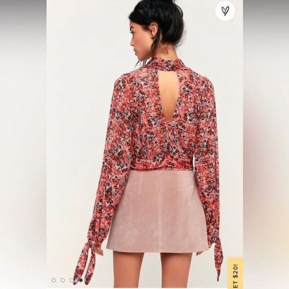 Free People Multicolor All Dolled Up Mesh Floral Long Sleeve Blouse Size M - Picture 11 of 11